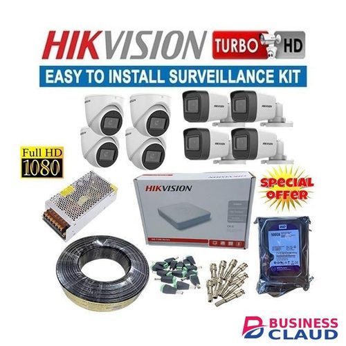 Hikvision 8 Cameras 1080P CCTV System with 8 Channel DVR, Built-In Infrared LEDs, Easy Installation, and Cost-Effective Surveillance Solution for Indoor and Outdoor Use