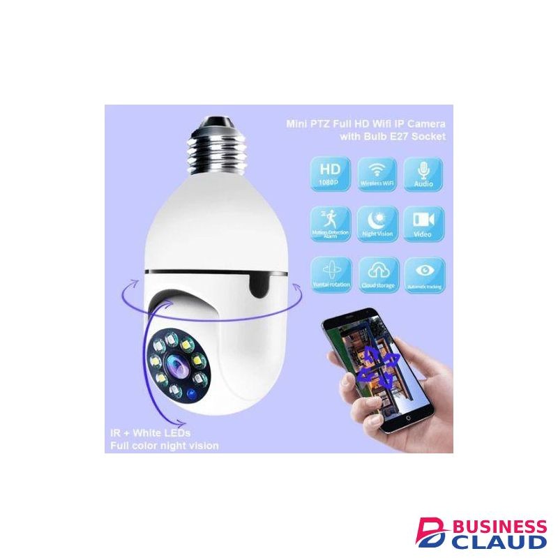 360° PTZ WIRELESS WiFi NANNY BULB CCTV CAMERA 2MP