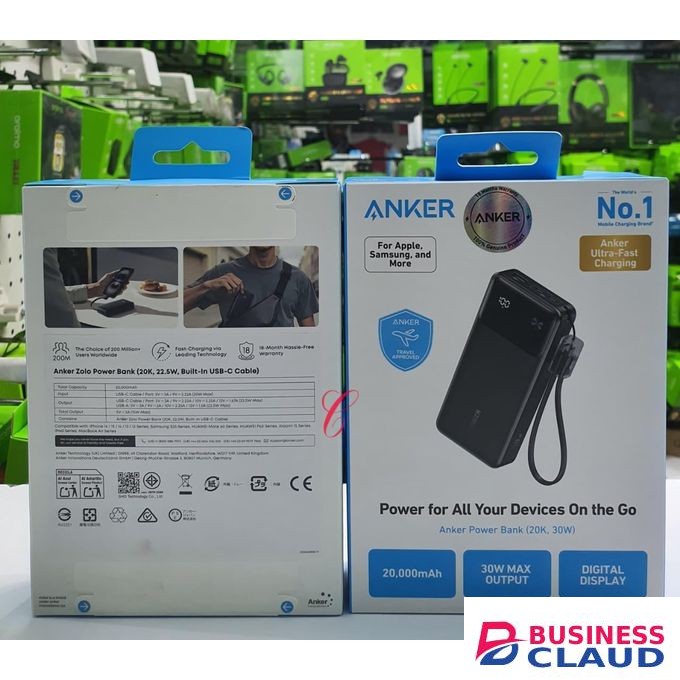 Anker 20,000mAh 30W Power Bank – Fast Charging with Digital Display