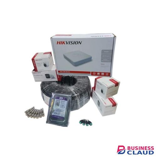 Hikvision 1080P Full HD 2MP CCTV System with 4 Cameras, 1TB Harddisk, Infrared LEDs, and Cloud Backup Support