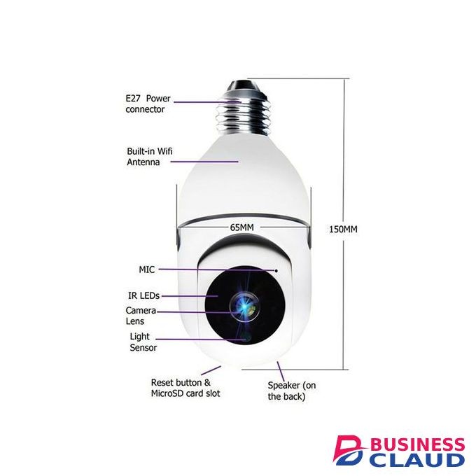 BULB WIFI CCTV SECURITY SURVEILLANCE 360° PANORAMIC PTZ CAMERA