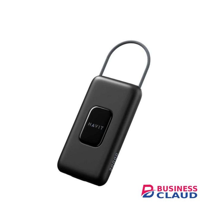 Havit PB32 *22.5W 10,000mAh* power bank *with USB C cable* and a portable carrying lanyard