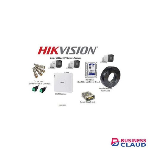 Hikvision 3 HD CCTV CAMERAS (2MP) Full Package With Night Vision
