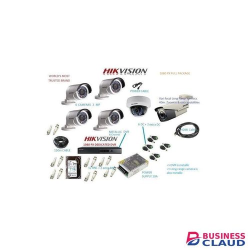 Hikvision FULL 1080PX PACKAGE : 6 CCTV CAMERAS 1080px (with 1 Long Range Camera)