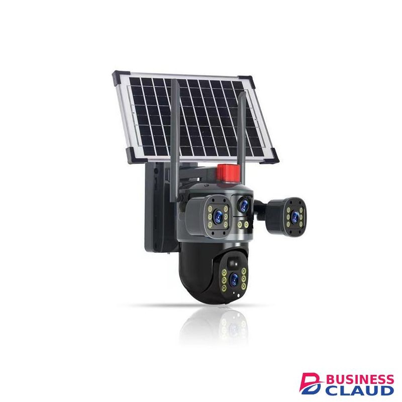 Ai-Based Human Motion Detection And Tracking V380 PRO 12MP 4G PTZ Rotating 4 Eyes 3 Pictures Outdoor Security Surveillance Solar Camera
