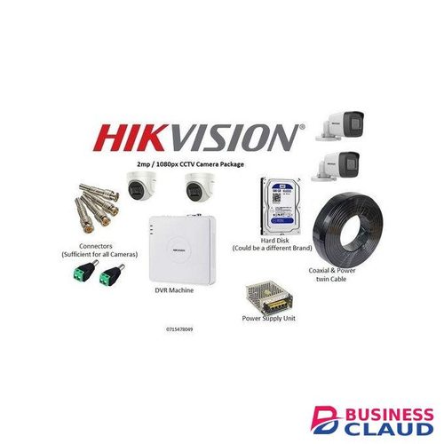 Hikvision 4 HD CCTV CAMERAS (2MP) Full Package With Night Vision
