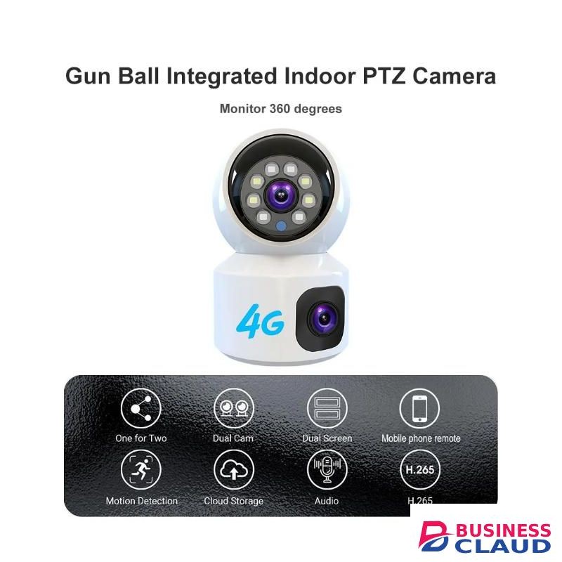 4G Dual CCTV camera simcard CCTV camera with motion tracking, audio & video recording,sd& cloud storage options,360° rotation, Siren,full color recording CCTV camera