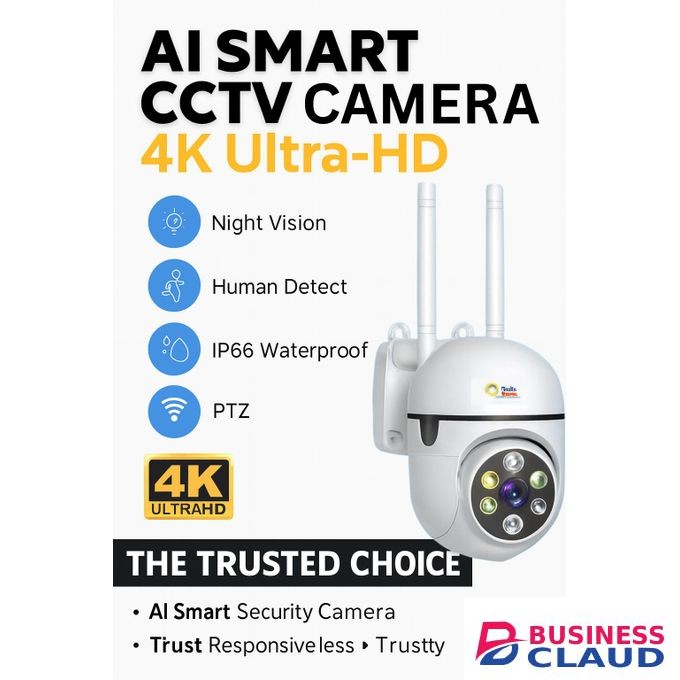 AI Powered Smart CCTV Security Camera – Full Colour Night Vision, Human Detection, 360 PTZ, Waterproof, Smartphone App Surveillance WIFI Cameras