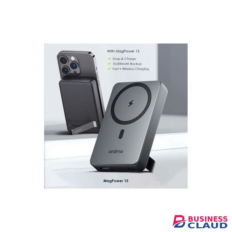 Oraimo 10000mAh Magnetic Fast 22.5W +Wireless Charging Power Bank- Black