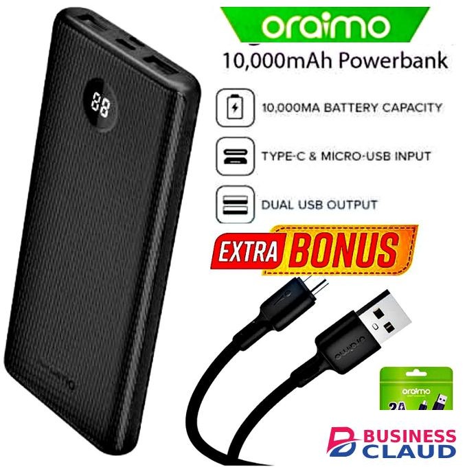 Oraimo Powerbank 10000mAh & Fast Charging & Data Transfer USB Cable