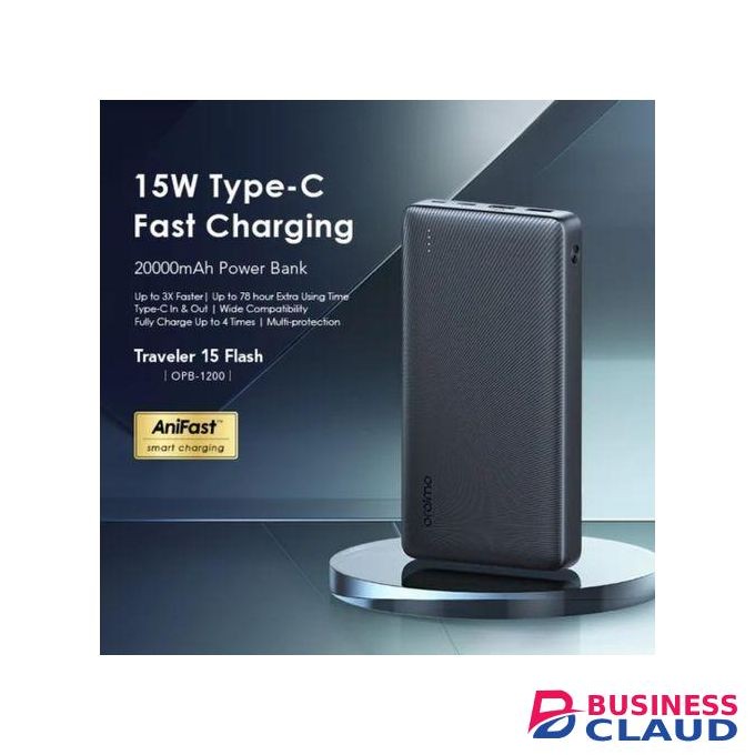 Oraimo Traveler 15 20000mAh 15W Type-C Two-Way Charging Power Bank -Black