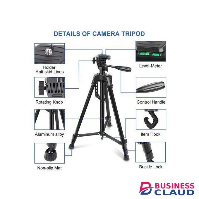 ADJUSTABLE CAMERA TRIPOD STAND + PHONE HOLDER 1 METER PHONE TRIPOD