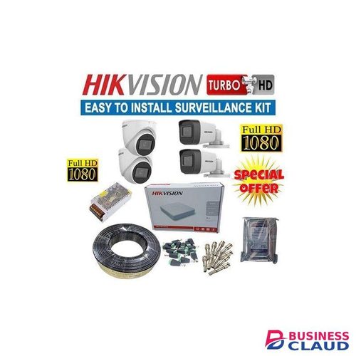 HIK Vision 4 Turbo Hd 1080P Full HD 2MP CCTV Cameras Full System Kit -500GB Harddisk