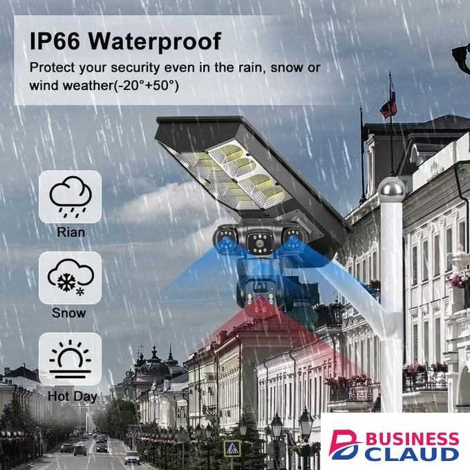 Triple Lens Solar Floodlight 400W 4G CCTV Camera – 6MP Smart Wireless Security with Night Vision & Two-Way Audio