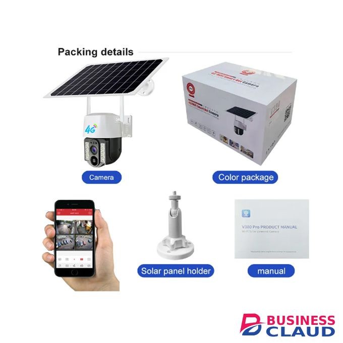 360 Degrees Solar PTZ Smart Camera With 4g Sim Card Slot