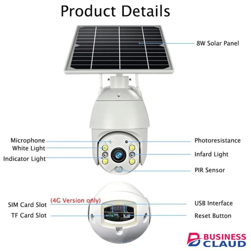 Solar Light solar powered CCTV camera security cctvPTZ camera 4k hd resolution wifi camera 2 way audio camera 360 degrees rotation mobile app motion sensor human body detection