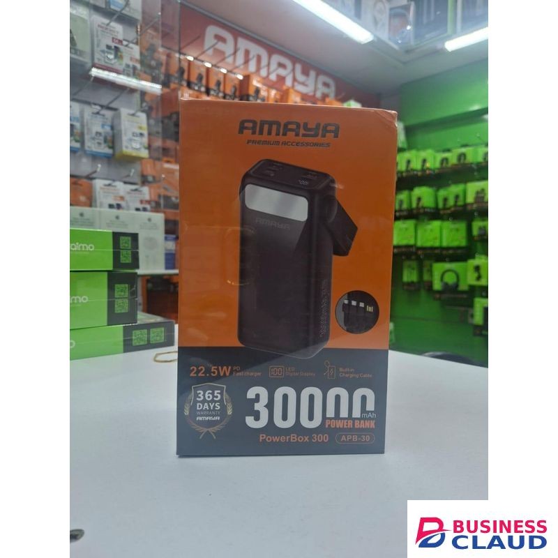 Amaya APB-30,POWER BANK FAST CHARGING 22.5W PD LED DIGITAL DISPLAY, BUILT-in CHARGING CABLES
