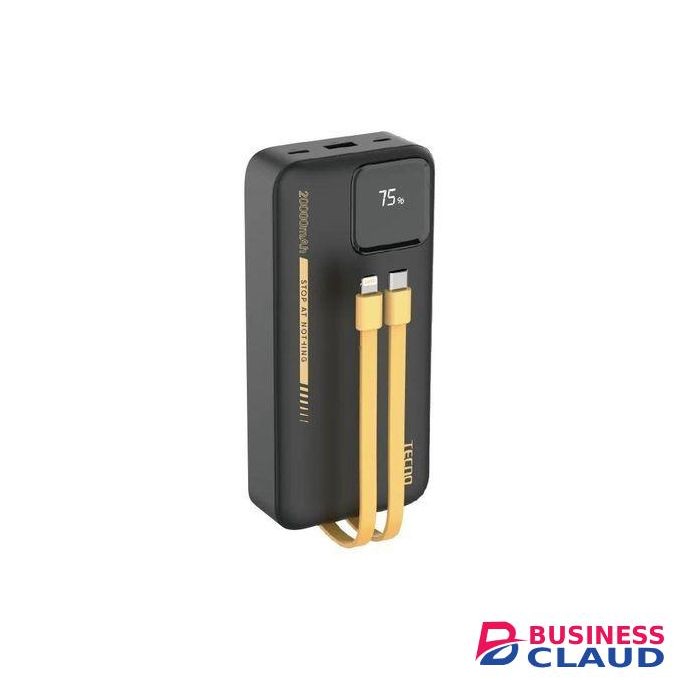 Tecno TPB-P204Q 20000mAh 22.5W Omni Tank PB With LED Display - Black