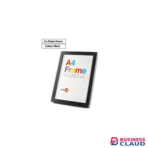 MK 6 Set - Picture Photo Frame A4 Size Black Poster Frame Documents Certificate Display- 6pcs