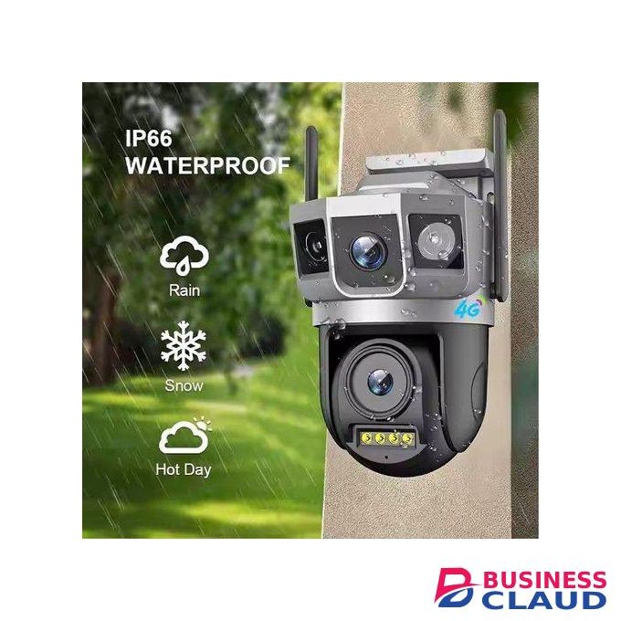 4G Electric Dual Lens With 3 Display Full Hd Cctv Human Motion Tracking, NIGHT VISION, Motion Detection, Waterproof / Weatherproof, Built-in Siren, PAN-TILT, Two-way Audio