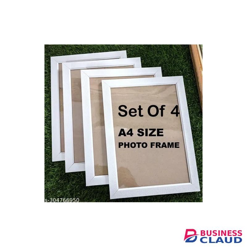 A4 Size Photo Frame For Wall White Picture Frame For Home and Office Decoration (White-A4-4 Frame)