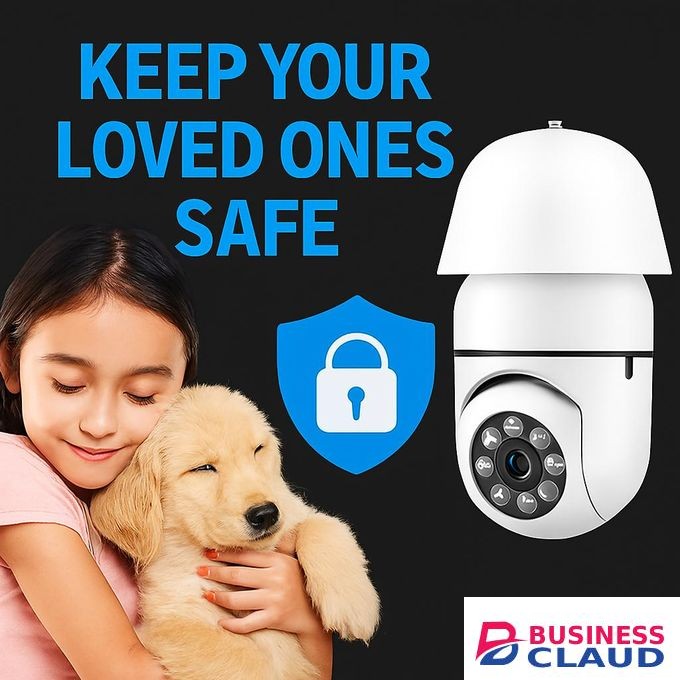 360° Smart Bulb CCTV Security Camera – 1080P HD Wi-Fi Surveillance with Motion Detection, Night Vision & Two-Way Audio