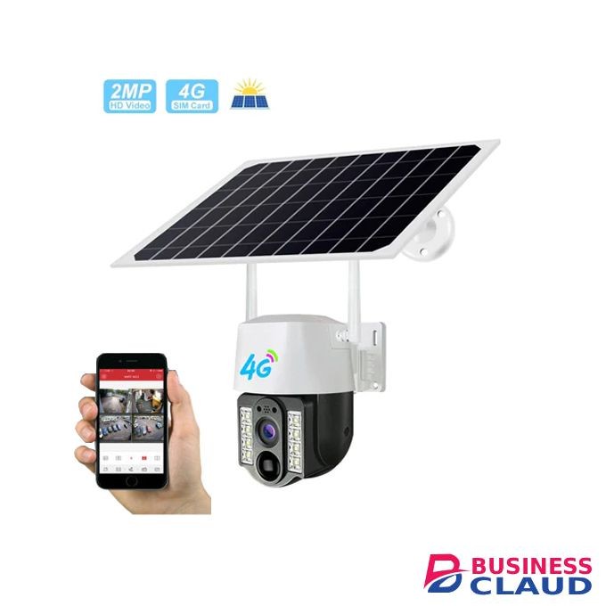 4G GSM Simcard Inbuilt Battery PTZ Solar CCTV Camera