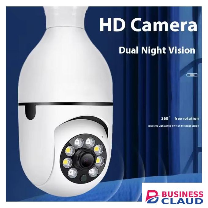 360° PTZ Rotating WiFi Bulb Camera 1080P Full HD 2MP Full Color Night Vision Nanny Security Surveillance with Remote Smartphone Viewing