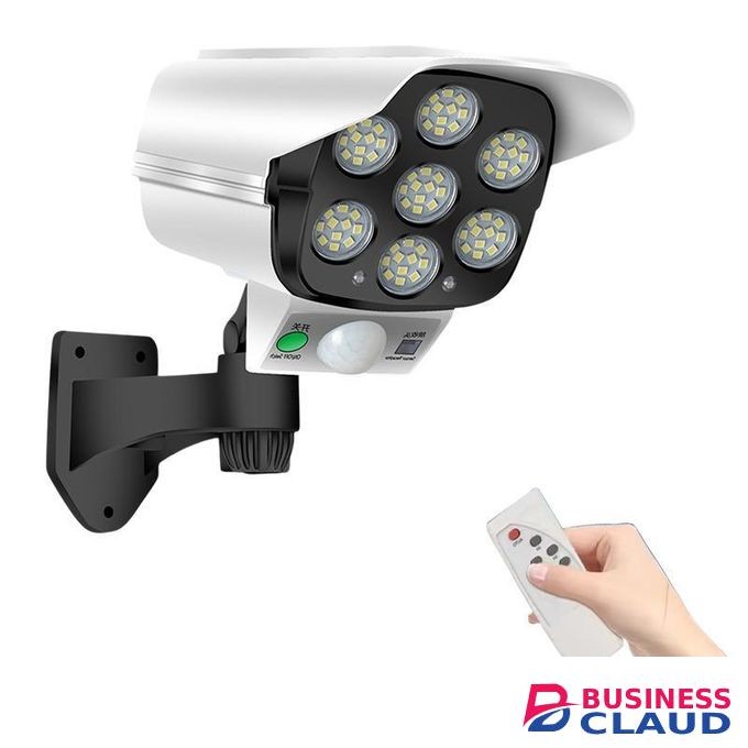 2 In 1 Dummy Fake CCTV Camera with Motion Activated PIR Sensor Optional Lighting Modes Bright Solar Light for Home and Outdoor Security