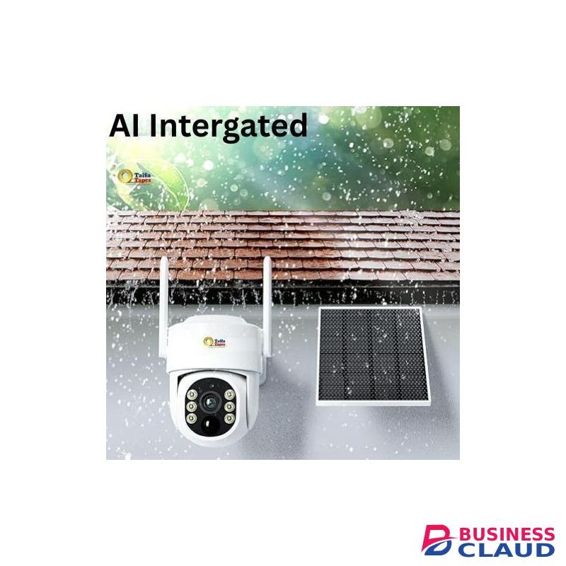 AI Integrated Solar Light Powered Security Camera - 1080P Full HD, 360° PTZ, Night Vision, Motion Detection, Two-Way Talk & Waterproof- Wireless WiFi Solar CCTV Security Surveillance Cameras