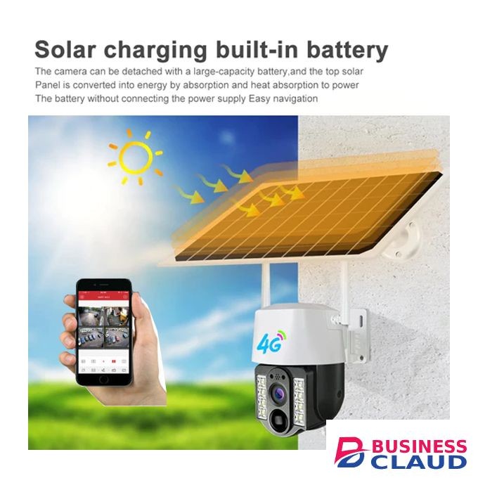 4G SIM Card Slot 360° Solar PTZ Smart CCTV Camera