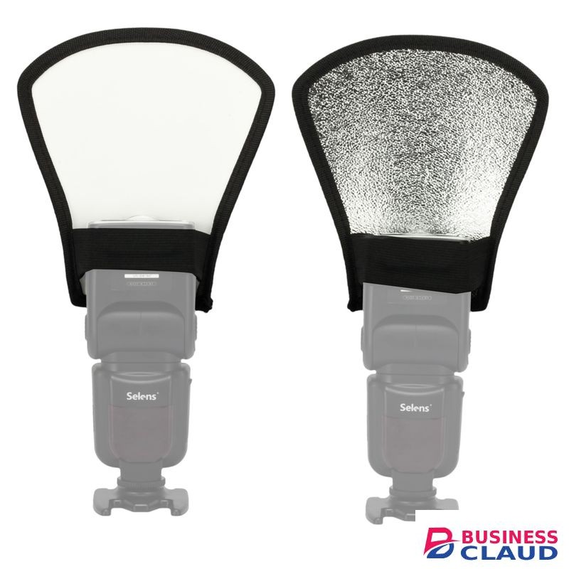 DUAL SIDE REFLECTOR FOR SPEED LIGHT FLASHES - WHITE - SILVER