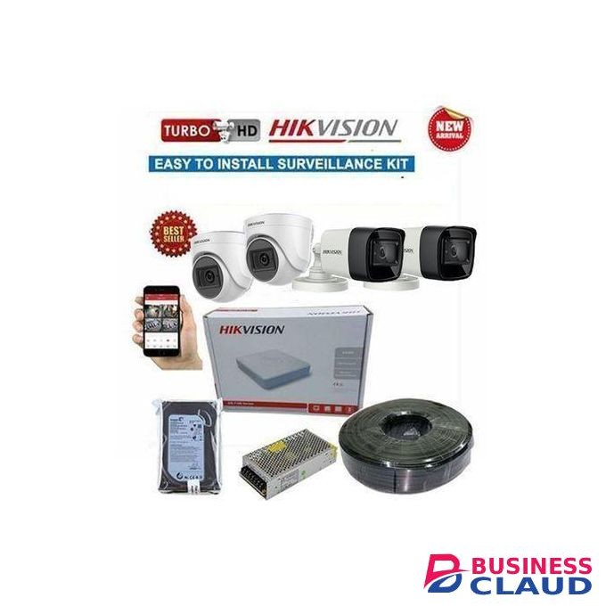 HIK Vision 4 Full HD 2MP 1080P CCTV Cameras Complete System Kit -Viewable On Smart Phone