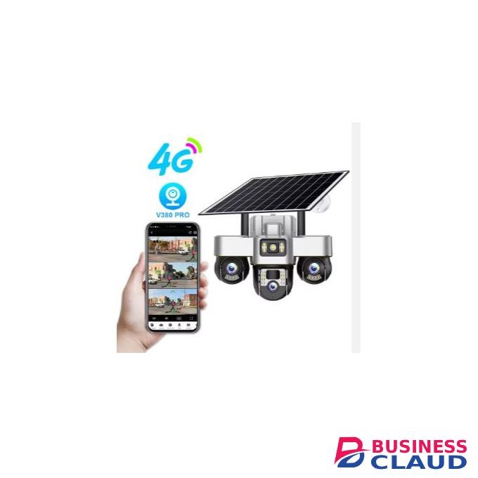 Solar Light V380pro Integrated Solar Street Lights With CCTV Camera 3 Lens 6MP Wireless 4G SIM Card LTE PIR Alarm Security Camera