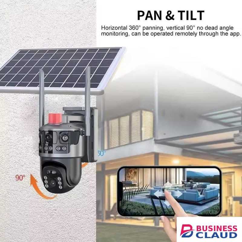 HD Outdoor Surveillance Camera 360 PTZ IP CCTV Wireless WIFI Solar or 4G Sim Card Camera Security