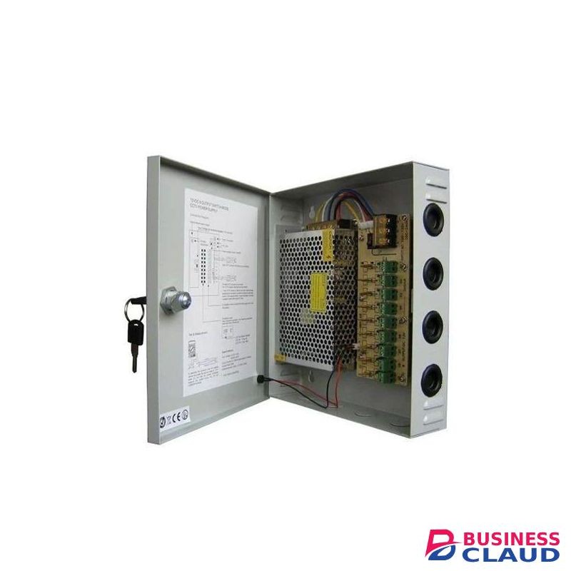 12V 10A Closed CCTV Power Supply Unit Box With Short Circuit Protection Centralized Power Distribution for Surveillance Camera Systems