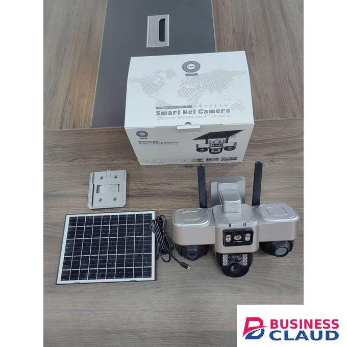 Genesis V380 6MP 4G Triple-Lens Triple-Screen PTZ Surveillance Camera All-Angle 3-Lens Solar powered Battery Powered 3 lenses rotating