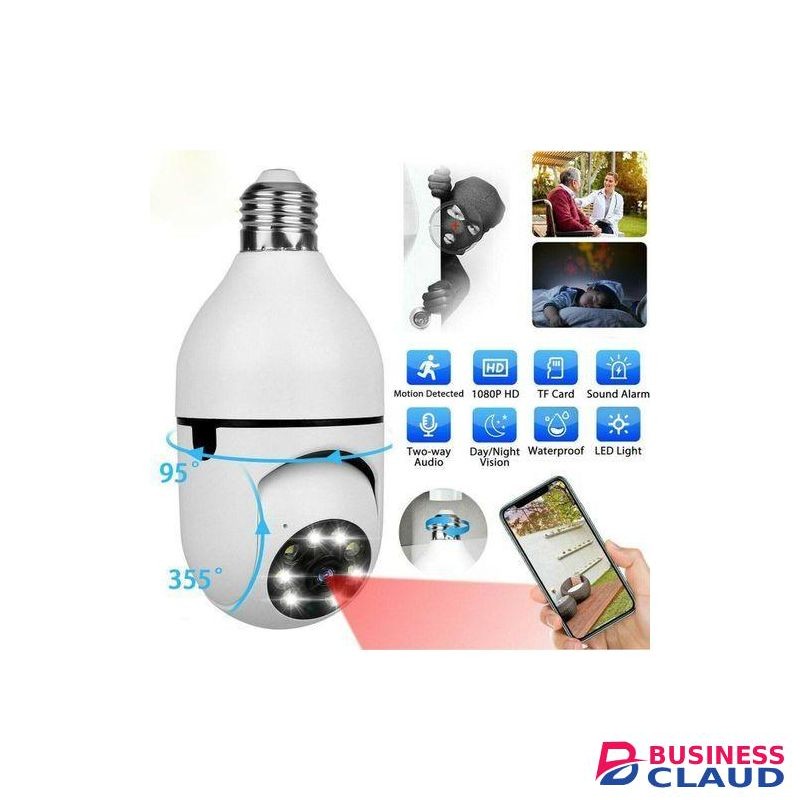 1080P IP E27 Light Bulb cctv Camera Wi-Fi IR Night Smart Home Wireless Security
