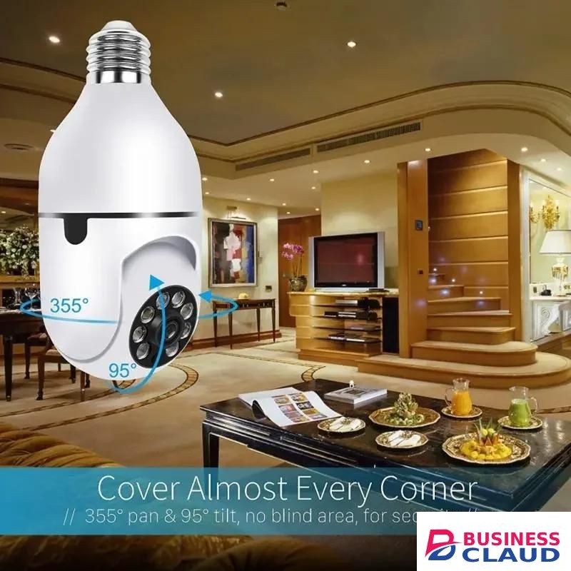 Full Color 720p 360 Panoramic CCTV Wifi IP Camera PTZ Light Bulb Camera