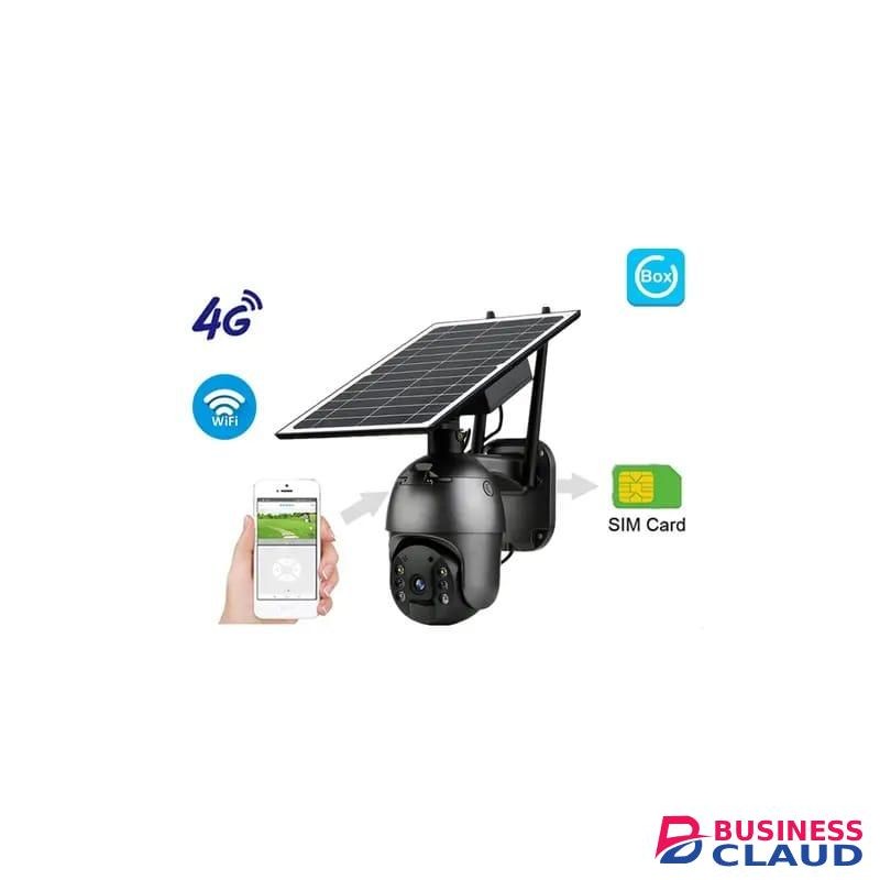 4G GSM (Sim Card) Solar Powered Security Camera Outdoor Wireless, Cameras Without WiFi Needed 360°PTZ 2K/3MP Color Night Vision, 2 Way Talk, PIR Motion Detection, Spotlight, No WiFi Supported, IP66, Cloud/SD