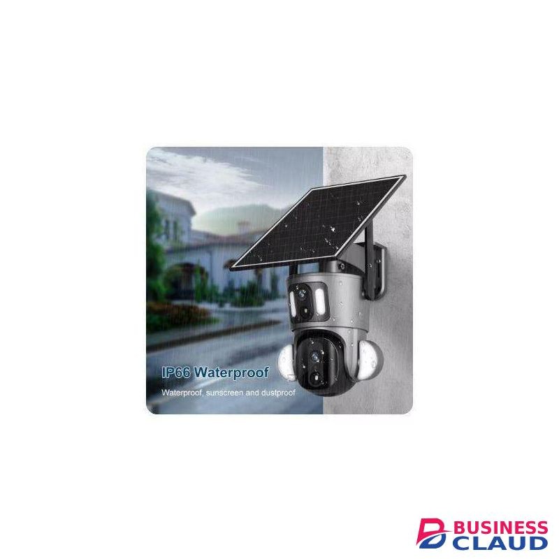 Solar Light 6MP Dual Lens 4G Solar Powered PTZ Security Camera-(4K Camera Resolution, 360° Pan & Tilt, Full Color Night Vision, Rechargeable Battery & Motion Dectection)