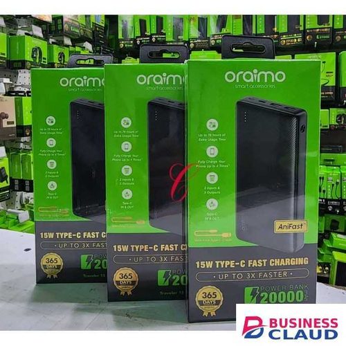 Oraimo 20,000mAh 15W charging power banks with type C cable