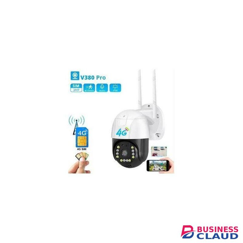 4G Sim card electric PTZ Rotation Full HD 1920x1080P Smart Security Camera 4 IRs Colored Night Vision, SD Card Slot wateerproof Motion Detection/Tracking