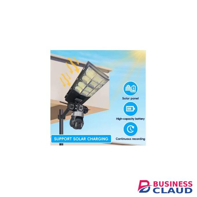 Solar Light Solar Street Light and Camera Outdoor Led Solar Street Flood Light Lamp With Outdoor 360 Degree Security Cctv Camera Outdoor 4G