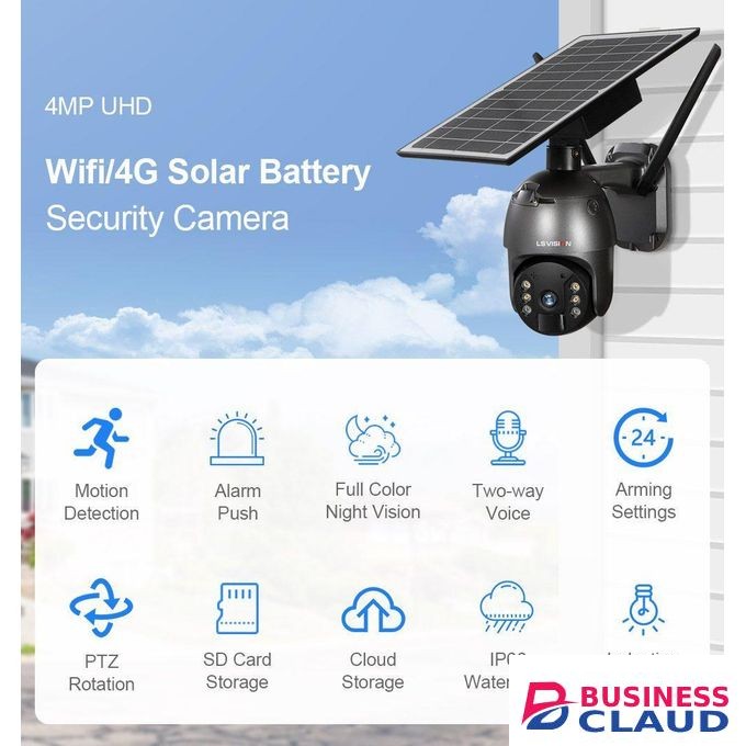 Solar Light Solar Powered WIFI PTZ 360 Camera – With 6 Batteries Of 19000mAh