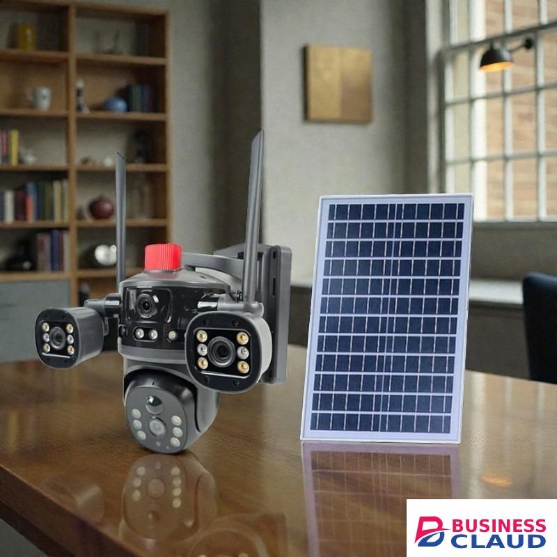 Best Performance 4G Solar Camera With Multiple Lens Flashing Light Alarm Siren Full HD Resolution Waterproof Night Vision Cloud Storage