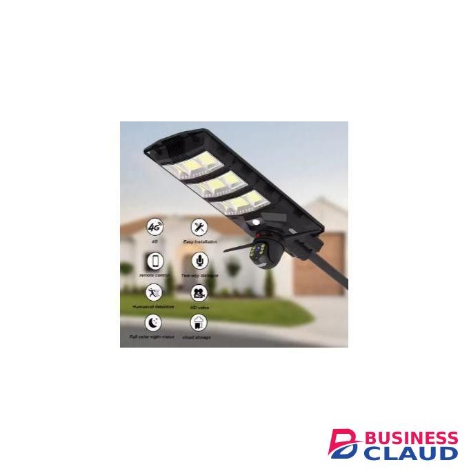 Solar Light V380 Pro App 450W Watts Two-In-One Led Solar Street Light Integrated With 12MP 4G Simcard PTZ Rotating Outdoor CCTV Surveillance Security Camera With Large Capacity Inbuilt Rechargeable Batteries