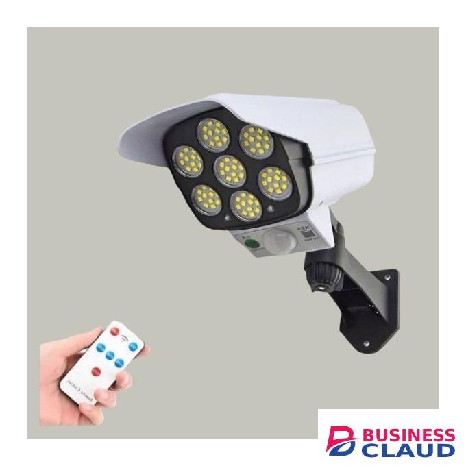 Easy to Install Remote Control Waterproof 77 LED Solar Lamp Fake CCTV Dummy Camera Garden Path Street Light