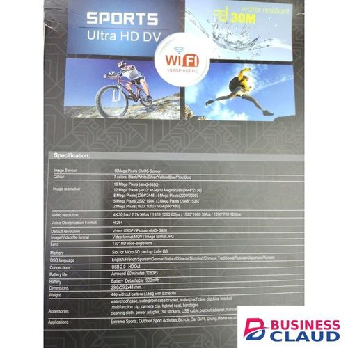 4K WiFi Sports Action Camera 16MP Ultra HD Waterproof Camera for Outdoor Adventures