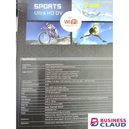 4K Ultra HD Action Camera WiFi Waterproof Outdoor Sports 16MP CMOS Sensor